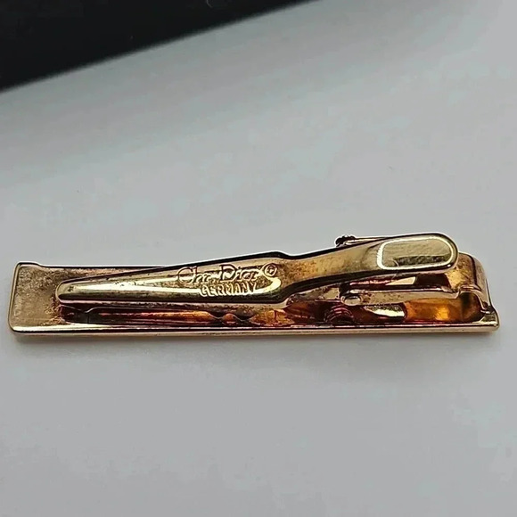 Christian Dior Bullet Back Gold Tone Cufflinks and matching Tie Bar - Picture 4 of 4